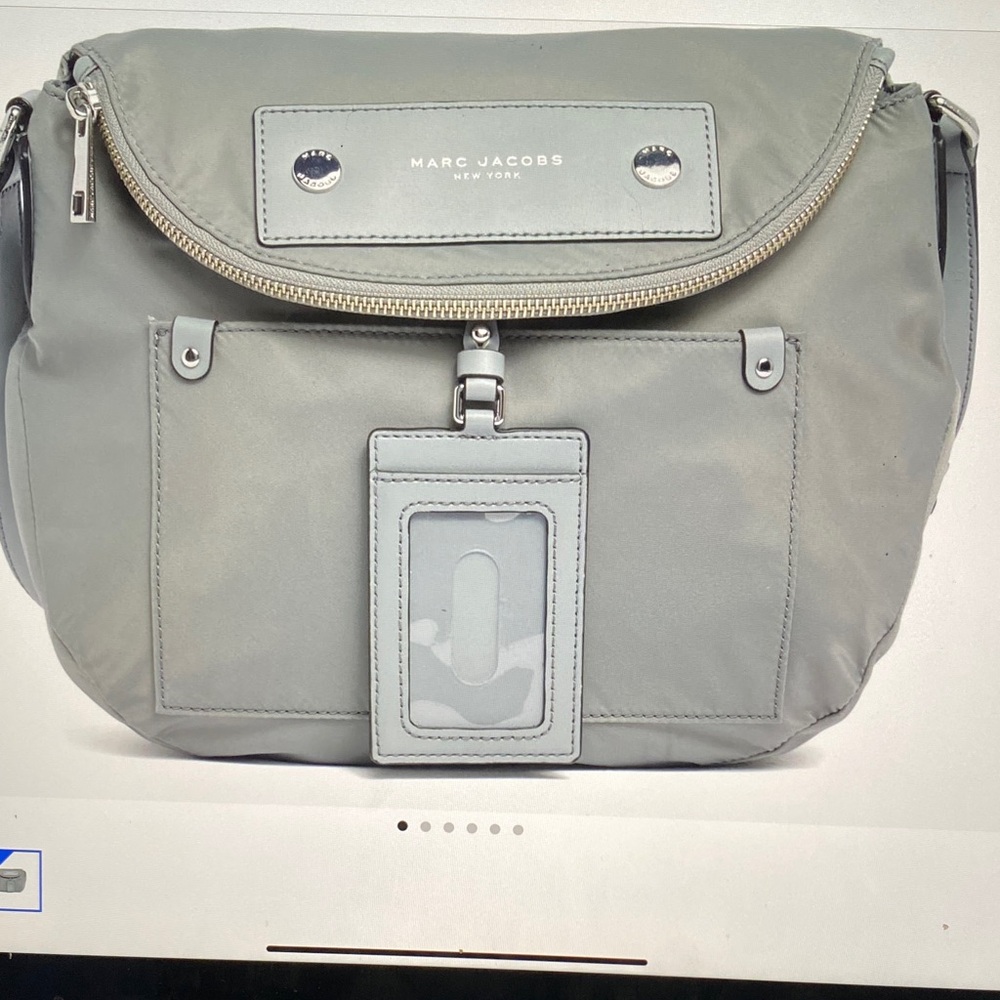 Marc Jacobs Light Gray preppy nylon Messenger bag